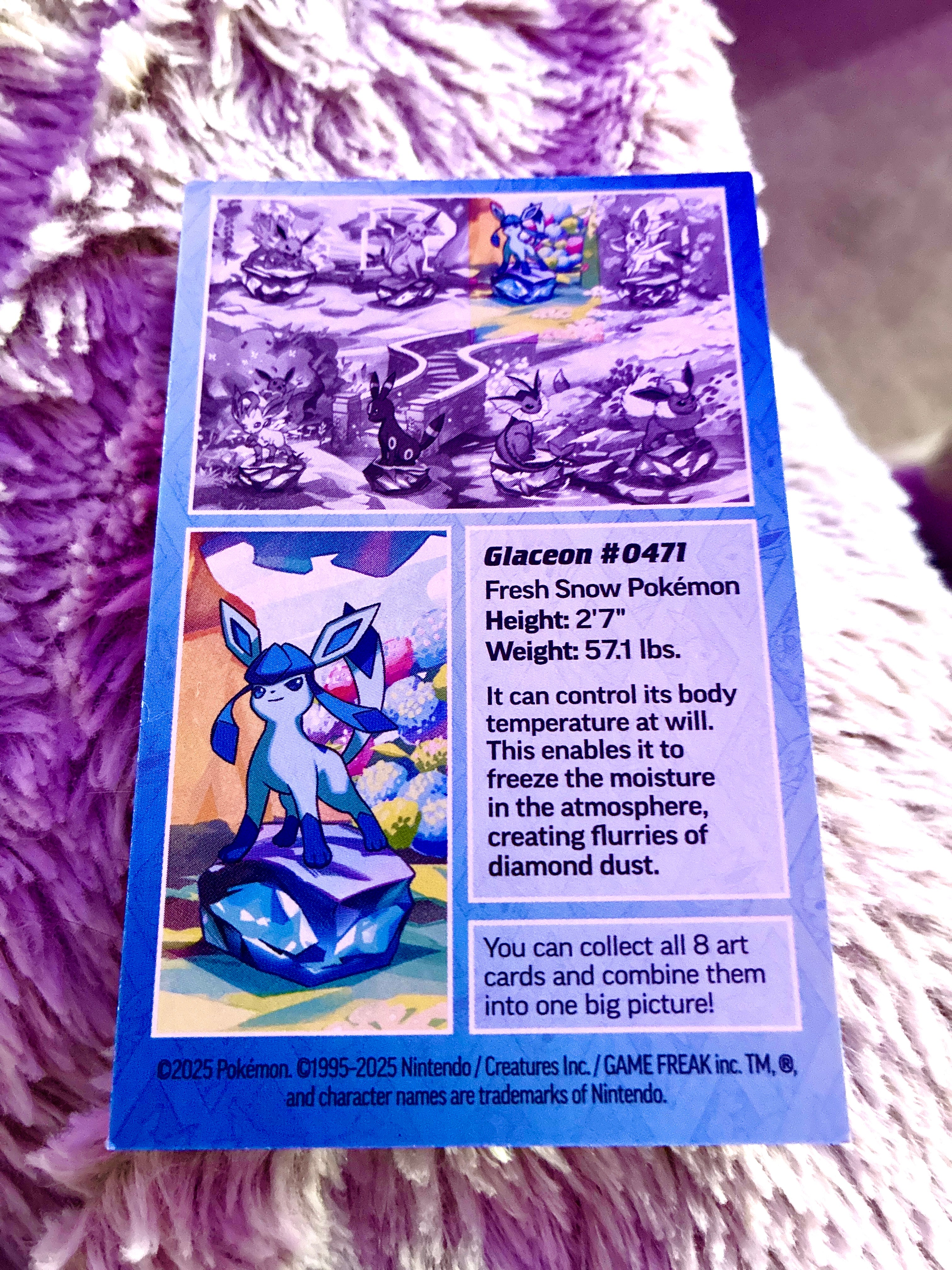 Glaceon Prismatic Evolutions Tin Info/Promo Double-Sided Card Collectible (Eng)