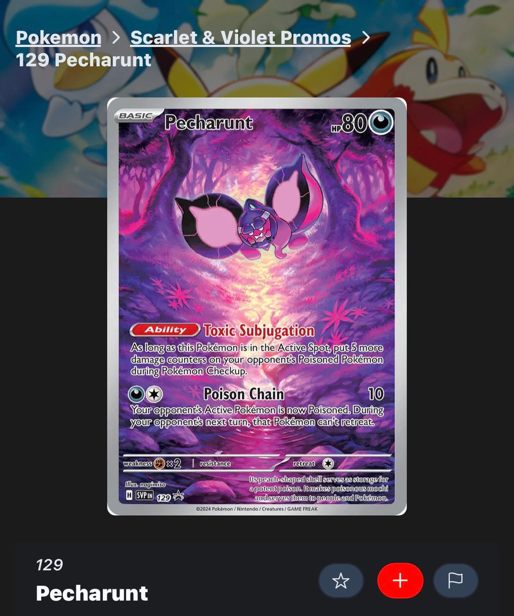 Pecharunt 129 Sv: Scarlet & Violet Promo Card Holo #129 (English)